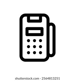 Credit card terminal. Editable stroke vector icon.