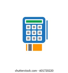 credit, card, terminal, icon vector, filled flat sign, solid colorful pictogram isolated on white. Symbol, logo illustration. Pixel perfect