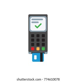 Credit Card terminal for Payment Processing. Vector