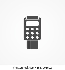 Credit card terminal vector icon sign symbol