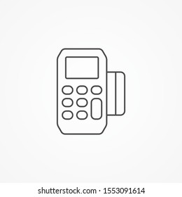 Credit card terminal vector icon sign symbol