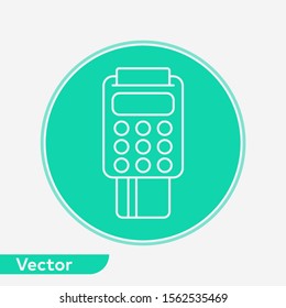 Credit card terminal vector icon sign symbol