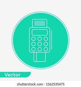 Credit card terminal vector icon sign symbol