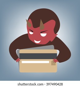 credit card theft concept, illustration vector in flat design