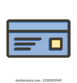 Credit Card Thick Line Filled Colors For Personal And Commercial Use.
