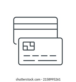 Credit card thin line icon. Element of simple icon for websites, web design, mobile app, info graphics. Thin line icon for website design and development, app development on white background