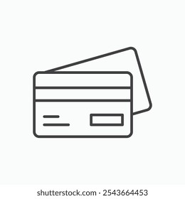 Icono de Vector de línea delgada de tarjeta de crédito.