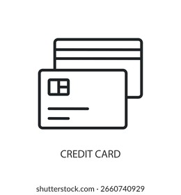 Iconos de vector de línea delgada de tarjeta de crédito.