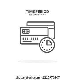 Credit Card Time Period line icon. Vector illustration on white background. Editable Stroke and pixel perfect. You can use for web, app and more.