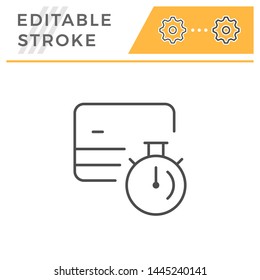 Credit card transaction time editable stroke icon