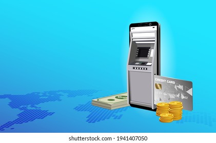 Credit card transactions via mobile banking application resemble cash machine, deposit, withdraw, pay to any bank, any currency around the world. Covering all types and services quickly and sincerely.