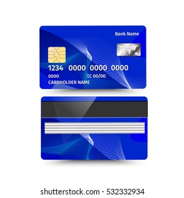 Credit card two sides with Abstract design. Vector illustration