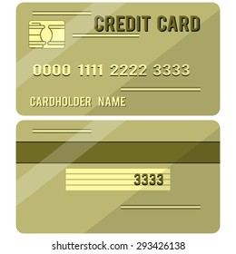 Credit Card Two Sides. Vector illustration in flat style