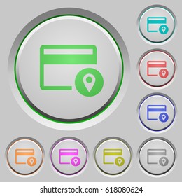 Credit card usage tracking color icons on sunk push buttons