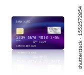 Credit card vector with abstract colorful mesh design background. Blue credit card. Vector illustration design EPS10
