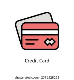 Credit Card vector filled outline design  illustration. Business And Management Symbol on White background EPS 10 File