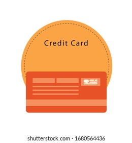 Credit Card Vector Flat Icon.