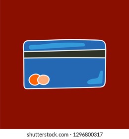 credit card vector. hand drawn icon. finance illustration. editable stroke.