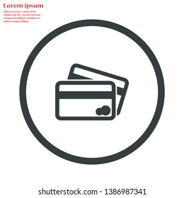 credit card vector icon 10 eps , Lorem ipsum Flat design