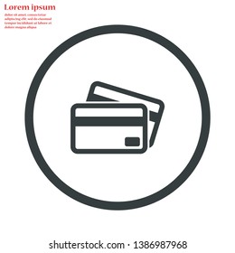 credit card vector icon 10 eps , Lorem ipsum Flat design