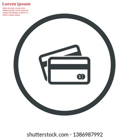 credit card vector icon 10 eps , Lorem ipsum Flat design