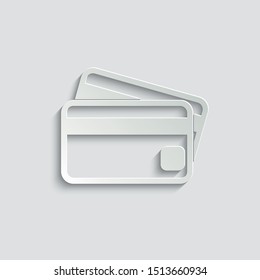  Credit Card Vector icon for apps and websites. paper icon  with shadow 