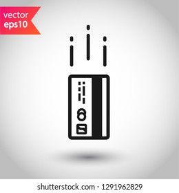 Credit card vector icon. Bank card outline icon design. Credit card vector sign. EPS 10 flat symbol. Credit card line icon.  