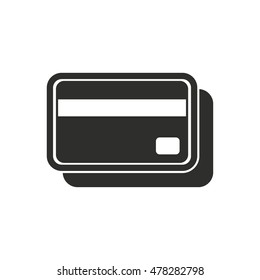 Credit card vector icon. Black illustration isolated on white background for graphic and web design.