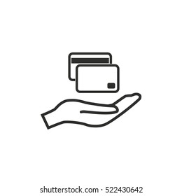 Credit card vector icon. Black illustration isolated on white background for graphic and web design.