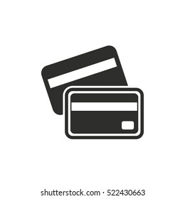 Credit card vector icon. Black illustration isolated on white background for graphic and web design.