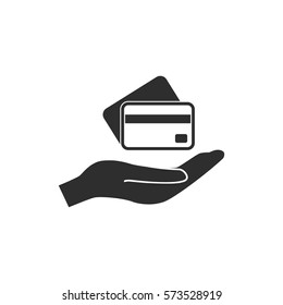 Credit card vector icon. Black illustration isolated on white background for graphic and web design.