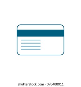 Credit card. Vector icon blue
