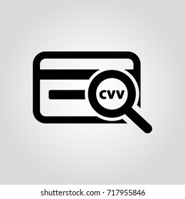 Credit card vector icon with CVV security code at back side 