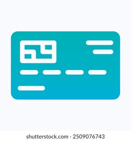 Credit Card Vector Icon, Debit Card, Payment Method Icon. Isolated Silhouette Gradient Vector Icon. 