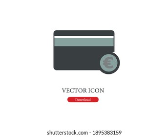 Credit card vector icon.  Editable stroke. Symbol in Line Art Style for Design, Presentation, Website or Apps Elements. Pixel vector graphics - Vector