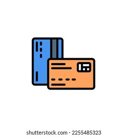 credit card vector icon filled line style. Perfect for website, application, commerce, presentation, logo and more. simple and modern color outline icon