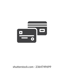 Kreditkarte, Vektorsymbol. volles Flachzeichen für mobiles Konzept und Webdesign. Symbol für die Geldkarte. Zahlungssymbol, Logo-Abbildung. Vektorgrafik