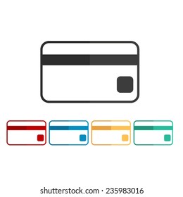 Credit card - vector icon, flat design