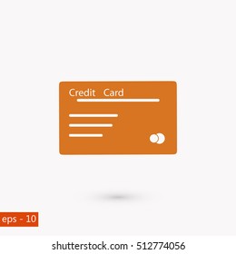 credit card vector icon, flat design best vector icon