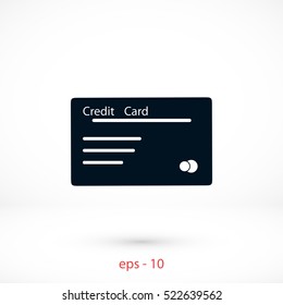 credit card vector icon, flat design best vector icon
