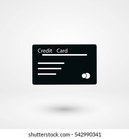 credit card vector icon, flat design best vector icon