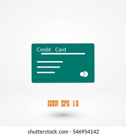 credit card vector icon, flat design best vector icon