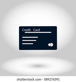 credit card vector icon, flat design best vector icon