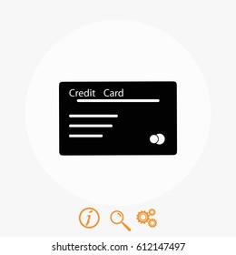 credit card vector icon, flat design best vector icon