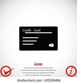 credit card vector icon, flat design best vector icon