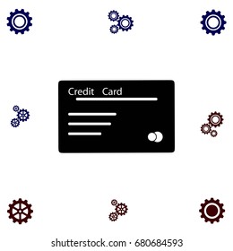 credit card vector icon, flat design best vector icon