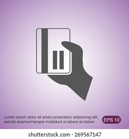credit card vector icon in hand