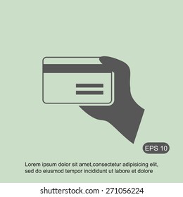 credit card vector icon in hand