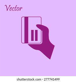 credit card vector icon in hand