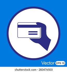 credit card vector icon in hand
